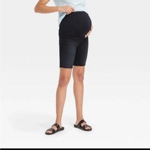 Isabel Maternity by Ingrid & Isabel Wash Bermuda Denim Shorts Crossover Panel